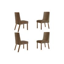 Kit 4 Cadeiras Sala Jantar Dakota 4 Un Naturalle/Suede Capuccino - Rufato