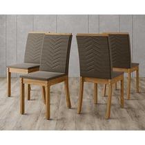 Kit 4 Cadeiras Sala Jantar Isa 4 Un Nature/Suede Marrom - Henn Kit 4 Cadeiras Sala Jantar Isa 4 Un Nature/Suede Marrom - Henn
