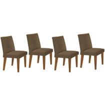 Kit 4 Cadeiras Sala Jantar Jade 4 Un Capuccino/Suede Capuccino - Rufato Kit 4 Cadeiras Sala Jantar Jade 4 Un Capuccino/Suede Capuccino - Rufato