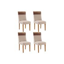 Kit 4 Cadeiras Sala Jantar Jaspe 4 Un Naturalle/Suede Creme/Corano Capuccino - Rufato Kit 4 Cadeiras Sala Jantar Jaspe 4 Un Naturalle/Suede Creme/Corano Capuccino - Rufato