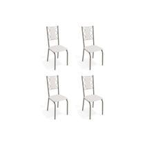 Kit 4 Cadeiras Sala Jantar Lisboa 4C076 4 Un Níquel/Courano Branco - Kappesberg