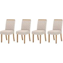 Kit 4 Cadeiras Sala Jantar Malu 4 Un Nature/Linho - Henn