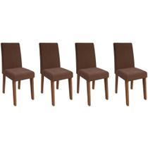 Kit 4 Cadeiras Sala Jantar Milena 4 Un Savana/Suede Chocolate - Cimol Kit 4 Cadeiras Sala Jantar Milena 4 Un Savana/Suede Chocolate - Cimol