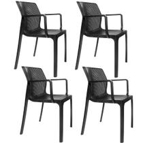 Kit 4 Cadeiras Sardenha Polipropileno Mesa Jantar Cozinha Varanda Jardim Piscina Escritório