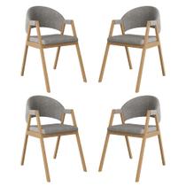 Kit 4 Cadeiras Suellen Luxo Reforçada Mesa de Jantar Linho