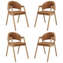 Kit 4 Cadeiras Suellen Luxo Reforçada Mesa de Jantar material sintético