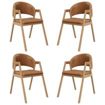 Kit 4 Cadeiras Suellen Luxo Reforçada Mesa de Jantar material sintético