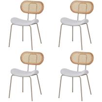 Kit 4 Cadeiras Toscana Fratini Aço Champagne