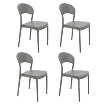 Kit 4 Cadeiras Tramontina Sissi ECO Em Polipropileno E Fibra De Vidro Fechada Cinza 92046417 Kit 4 Cadeiras Tramontina Sissi ECO Em Polipropileno E Fibra De Vidro Fechada Cinza 92046417