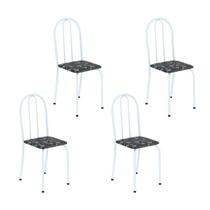 Kit 4 Cadeiras Tubular 89x37x42 cm Ane B Preto/Branco Kit 4 Cadeiras Tubular 89x37x42 cm Ane B Preto/Branco