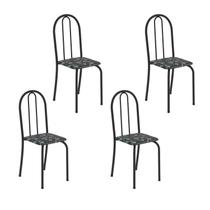 Kit 4 Cadeiras Tubular 89x37x42 cm Ane B Preto