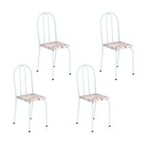 Kit 4 Cadeiras Tubular 89x37x42 Cm Ane B