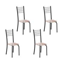 Kit 4 Cadeiras Tubular 95x37x40 cm Dany Preto Botanic Bege/Preto Kit 4 Cadeiras Tubular 95x37x40 cm Dany Preto Botanic Bege/Preto