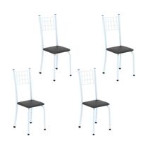 Kit 4 Cadeiras Tubular 95x37x40 cm Dany Preto/Branco Kit 4 Cadeiras Tubular 95x37x40 cm Dany Preto/Branco