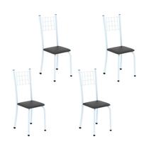 Kit 4 Cadeiras Tubular 95x37x40 Cm Dany Preto/ Branco