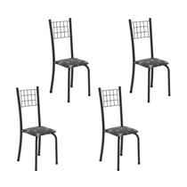 Kit 4 Cadeiras Tubular 95x37x40 Cm Dany Preto Kit 4 Cadeiras Tubular 95x37x40 Cm Dany Preto