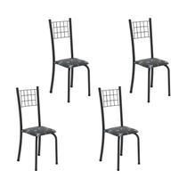 Kit 4 Cadeiras Tubular 95x37x40cm Dany Preto Kit 4 Cadeiras Tubular 95x37x40cm Dany Preto