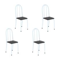 Kit 4 Cadeiras Tubular 96x36x41 Cm Iris B Preto/ Branco