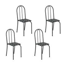 Kit 4 Cadeiras Tubular Ane B 89x37x42 cm Prata/Preto/Mart Kit 4 Cadeiras Tubular Ane B 89x37x42 cm Prata/Preto/Mart