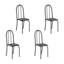 Kit 4 Cadeiras Tubular Iris B 96x36x41 Cm