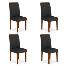 Kit 4 Cadeiras Vitória Wood Sala De Jantar Cin/pret - Móveis Arapongas Kit 4 Cadeiras Vitória Wood Sala De Jantar Cin/pret - Móveis Arapongas