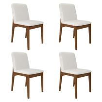 Kit 4 Cadeiras Windsor Estofadas Em material sintético Freijó/cori Branco - M.a Kit 4 Cadeiras Windsor Estofadas Em material sintético Freijó/cori Branco - M.a