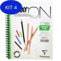 Kit 4 Caderno Crayon ON A5 30 Folhas Clairefontaine