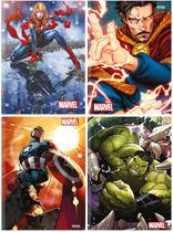 Kit 4 Caderno Marvel Now Brochurão 80 Folhas Vingadores Kit 4 Caderno Marvel Now Brochurão 80 Folhas Vingadores