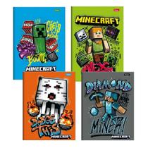 Kit 4 Caderno Minecraft Pequeno 80 Folhas Brochura Foroni Kit 4 Caderno Minecraft Pequeno 80 Folhas Brochura Foroni