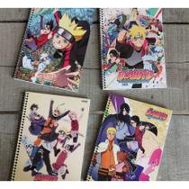 Kit 4 Cadernos 80 Folhas - Boruto