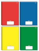 Kit 4 Cadernos 96 Folhas Grande Capa Dura Cores Sortidas Jandaia