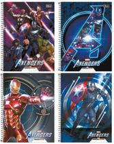 Kit 4 Cadernos Avengers Capa Dura 1 Matéria Com 80 Folhas