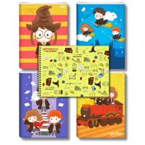 Kit 4 Cadernos Brochurão Harry Potter + 1 De Desenho Jandaia