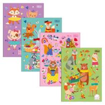 Kit 4 Cadernos Caligrafia Brochura Infantil Tilibra Capa Dura 40 Páginas