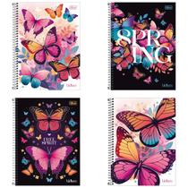 Kit 4 Cadernos Capa Dura 1 Matéria 80 folhas Universitário Bloom Tilibra