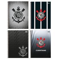 Kit 4 Cadernos Corinthians Espiral 80fls Tilibra - Sortido