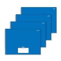 Kit 4 Cadernos de desenho capa dura 80 folhas, 275mm x 200mm Azul Kit 4 Cadernos de desenho capa dura 80 folhas, 275mm x 200mm Azul