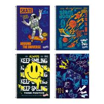 Kit 4 Cadernos Escolares Spice Tilibra 80 Folhas 200x275mm Universitário Faculdade Escola Curso Aula