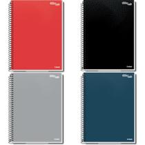 Kit 4 Cadernos Espiral Capa Dura 1 Matéria - 80 Folhas - Essenciale - Credeal