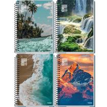 Kit 4 Cadernos Espiral Capa Dura - 1x1 - Happy Adventure - 96 Folhas - Credeal UNICA