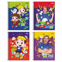 Kit 4 Cadernos Espiral Luccas Neto 80 Folhas Capa Dura 1M