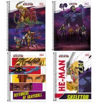 Kit 4 Cadernos He-Man 80 Folhas 1 Matéria Revelation Master Kit 4 Cadernos He-Man 80 Folhas 1 Matéria Revelation Master