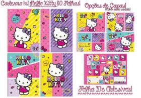 Kit 4 Cadernos Hello Kitty Brochurinha 1/4 80fls + 1 Desenho