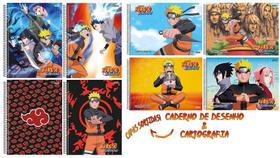 Kit 4 Cadernos Naruto Shippuden + Caderno Desenho Naruto - SD