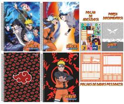 Kit 4 Cadernos Naruto Shippuden Espiral 80 Folhas 1 Matéria - São Domingos