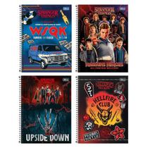 Kit 4 Cadernos Stranger Things Tilibra 80 Folhas 200x275mm Universitário Faculdade Escola Curso Aula Kit 4 Cadernos Stranger Things Tilibra 80 Folhas 200x275mm Universitário Faculdade Escola Curso Aula