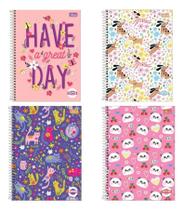 Kit 4 Cadernos Tilibra Pepper 1 Matéria Feminino Menina Kit 4 Cadernos Tilibra Pepper 1 Matéria Feminino Menina