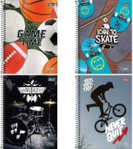 Kit 4 Cadernos Tilibra Vibe 1 Matéria Masculino Menino