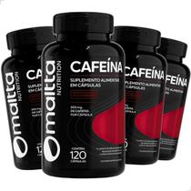 Kit 4 Cafeína 480 Cápsulas Suplemento Vitamínico Termogênico Pré Treino Alta Concentração Pura Caps