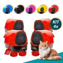 Kit 4 Caixa Areia Banheiro Furba Sandbox Fechada Grande Gato